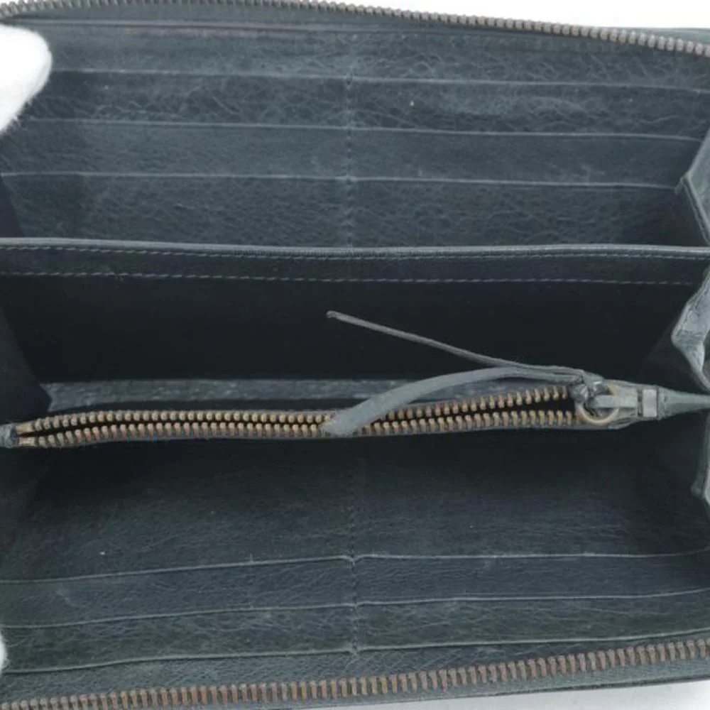 Balenciaga Black Leather Arena Classic Long Wallet